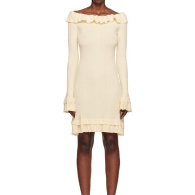 Holzweiler Beige Ripple Minidress