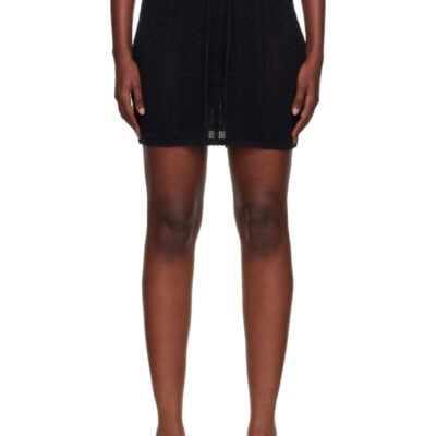 Holzweiler Black Tine Crochet Miniskirt