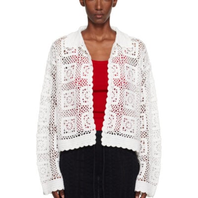 Holzweiler White Rosie Crochet Cardigan