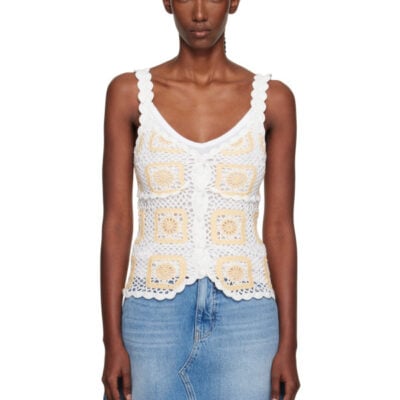 Holzweiler White Rosie Crochet Tank Top