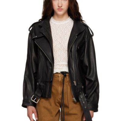 Isabel Marant Black Farza Leather Jacket