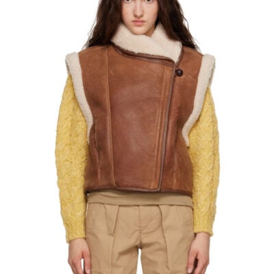 Isabel Marant Brown Alime Shearling Vest