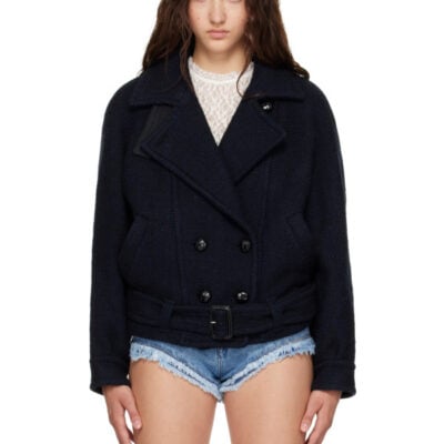 Isabel Marant Navy Elvane Wool Coat
