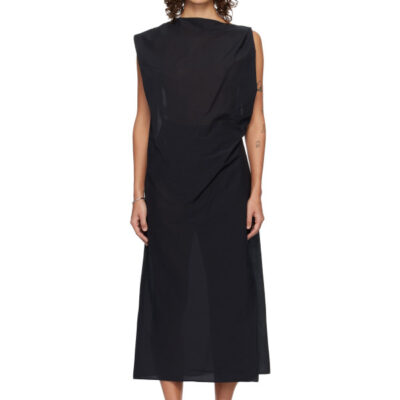 Jacquemus Black 'The Drap' Midi Dress