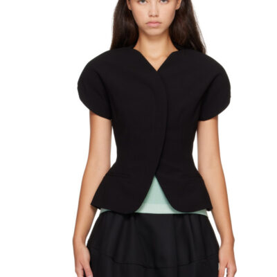 Jacquemus Black 'The Ovalo short-sleeve' Blazer