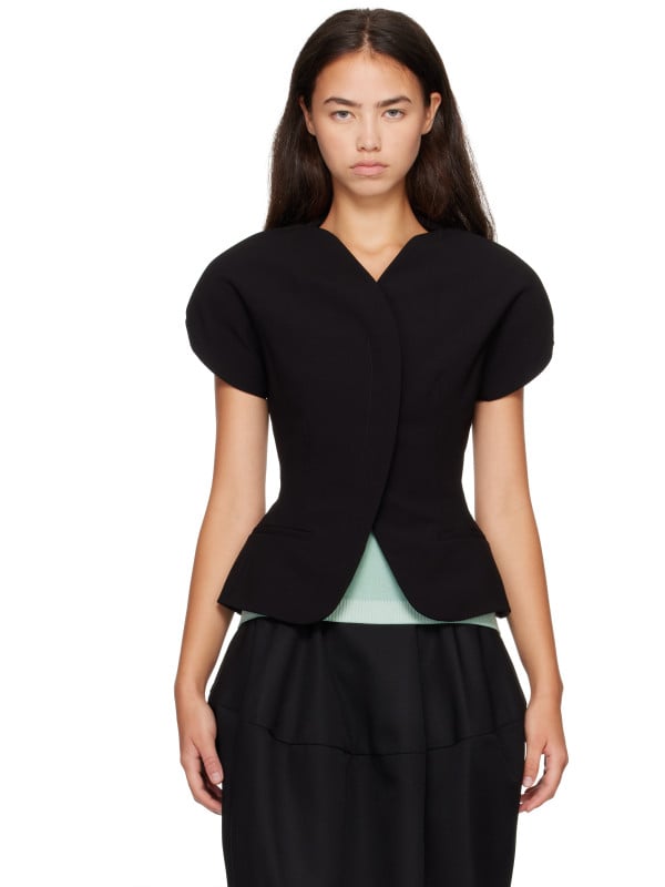 Jacquemus Black 'The Ovalo short-sleeve' Blazer