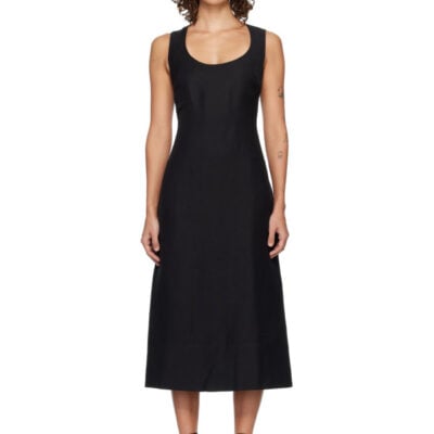 Jacquemus Black 'The Tablier' Midi Dress