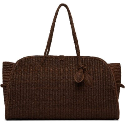 Jacquemus Brown 'The large raffia Turismo' Bag