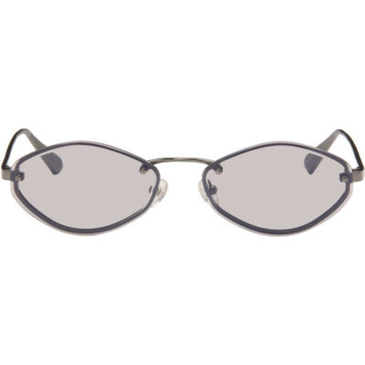 Jacquemus Gunmetal Linda Farrow Edition 'The Bellini' Sunglasses