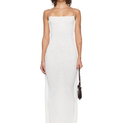 Jacquemus Off-White 'The Plumetis knit' Maxi Dress