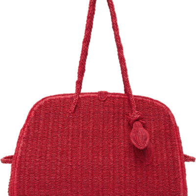 Jacquemus Red 'The raffia Turismo' Bag