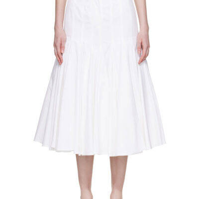 Jacquemus White Plage 'The Agave' Midi Skirt