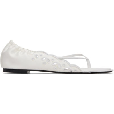 Jacquemus White 'The Flat' Sandals