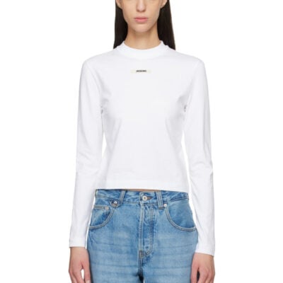 Jacquemus White 'The Gros Grain long-sleeve' T-shirt
