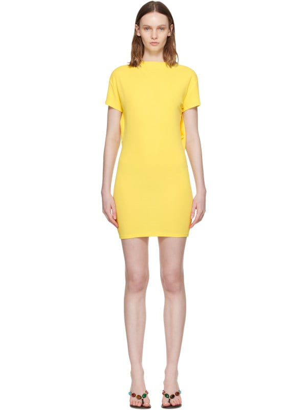 Jacquemus Yellow 'The Mistral short-sleeve' Minidress