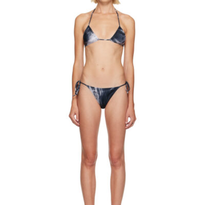 Jean Paul Gaultier Black & Gray 'The Smoking Women' Bikini