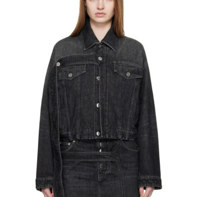 Jean Paul Gaultier Black Oversized Strap Denim Jacket