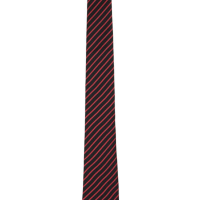 Jean Paul Gaultier Black & Red Striped TIe