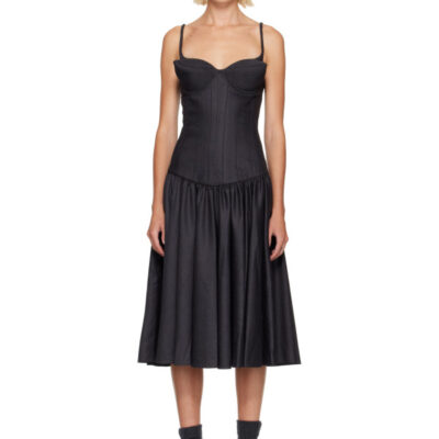 Jean Paul Gaultier Black 'The Conical' Midi Dress