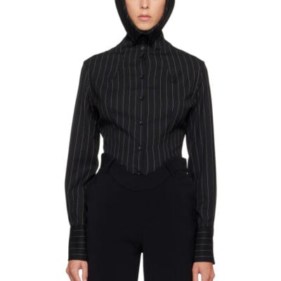 Jean Paul Gaultier Black 'The Hooded Striped' Shirt