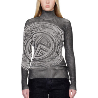 Jean Paul Gaultier Gray 'The Laurel Stamp' Turtleneck