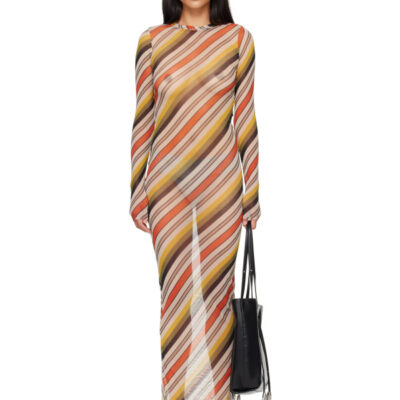 Jean Paul Gaultier Multicolor 'The Retro Stripe' Maxi Dress