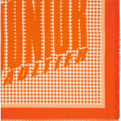 Jean Paul Gaultier Orange Gingham Cover-Up Scarf