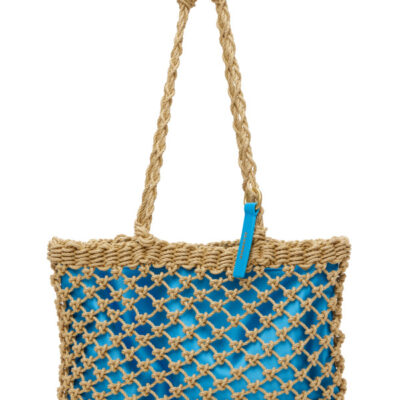 Jil Sander Beige & Blue Tangle Net Tote