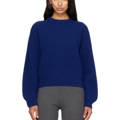 Jil Sander Blue Wool Crew-Neck Sweater