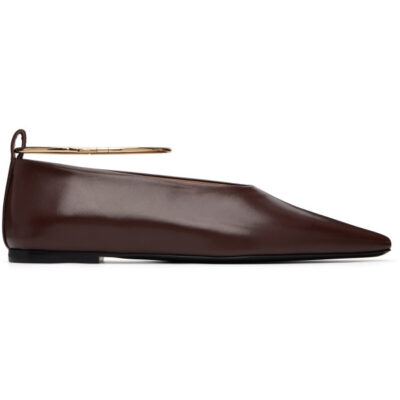 Jil Sander Burgundy Ring Ballerina Flats