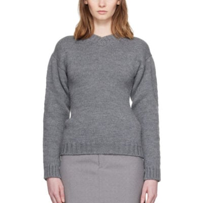 Jil Sander Gray Hourglass Wool Sweater