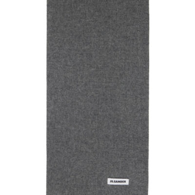 Jil Sander Gray Slim Wool Scarf