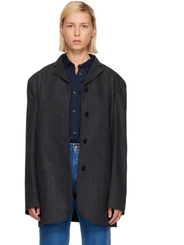 Jil Sander Gray Wool Flannel Blazer