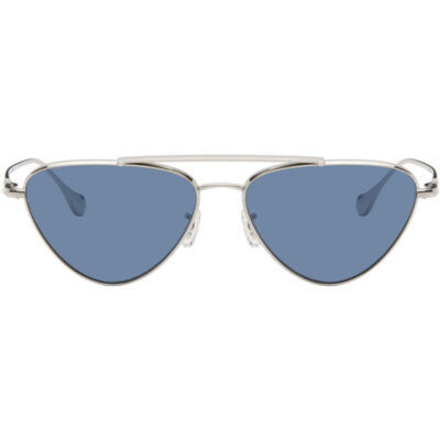 Jil Sander Silver Oliver Peoples 'Edition 1' Aviator Sunglasses