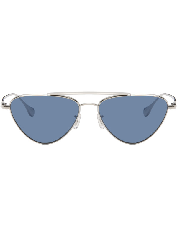 Jil Sander Silver Oliver Peoples 'Edition 1' Aviator Sunglasses