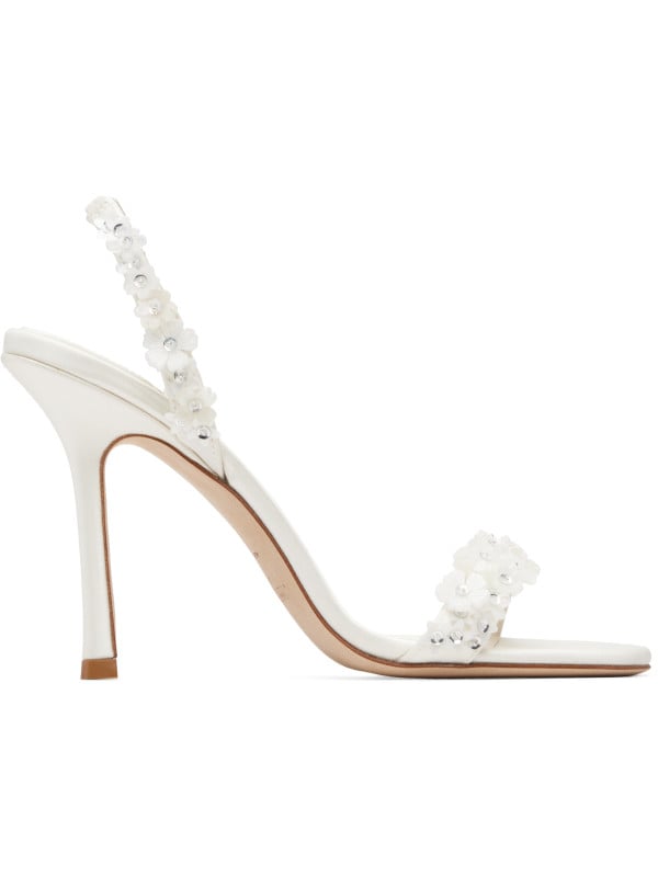 Jimmy Choo White Jenn 100 Bridal Heeled Sandals