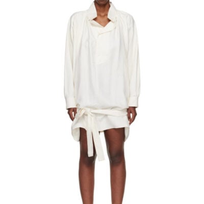 Kenzo Off-White Kenzo Paris Oversized Blouse Minidress