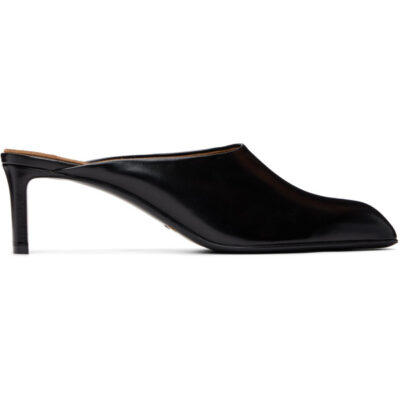 Khaite Black Colt Low Mule Heels