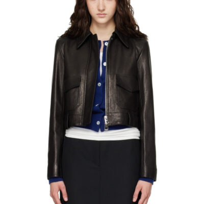 Khaite Black Cordelia Leather Jacket