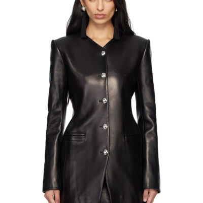 Khaite Black Naran Leather Jacket