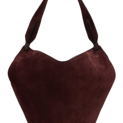 Khaite Burgundy Lotus Mini Tote