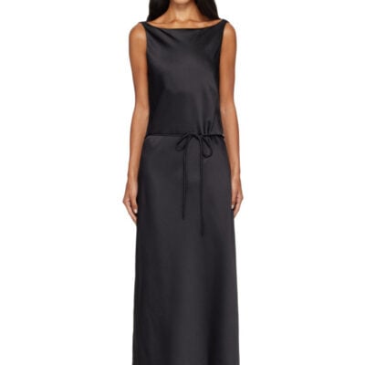 Le17Septembre Black Draped Back-Scoop Maxi Dress