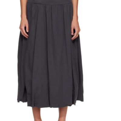 Le17Septembre Gray Fluid Balloon Midi Skirt