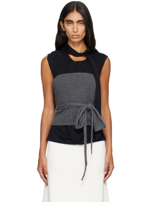 Le17Septembre Gray Refined Wrap Tube Top