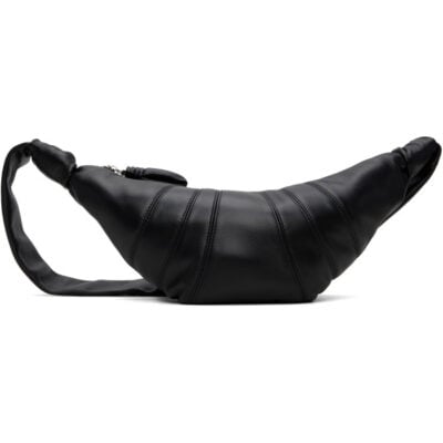 Lemaire Black Small Croissant Leather Bag