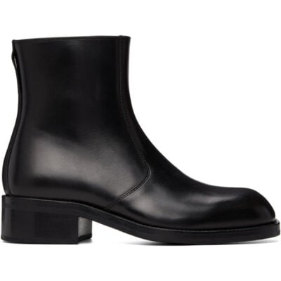 Lemaire Black Zipped Ankle Boots
