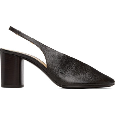 Lemaire Brown Glove Slingback 80 Heels