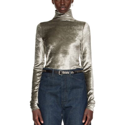 Lemaire Gray Fitted Stand Collar Turtleneck
