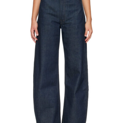 Lemaire Indigo High Waisted Curved Jeans