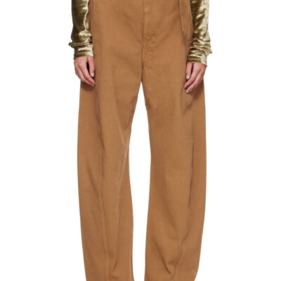 Lemaire Tan Twisted Belted Jeans